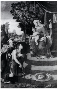 Madonna and Child enthroned with the saints John the Baptist and Jerome